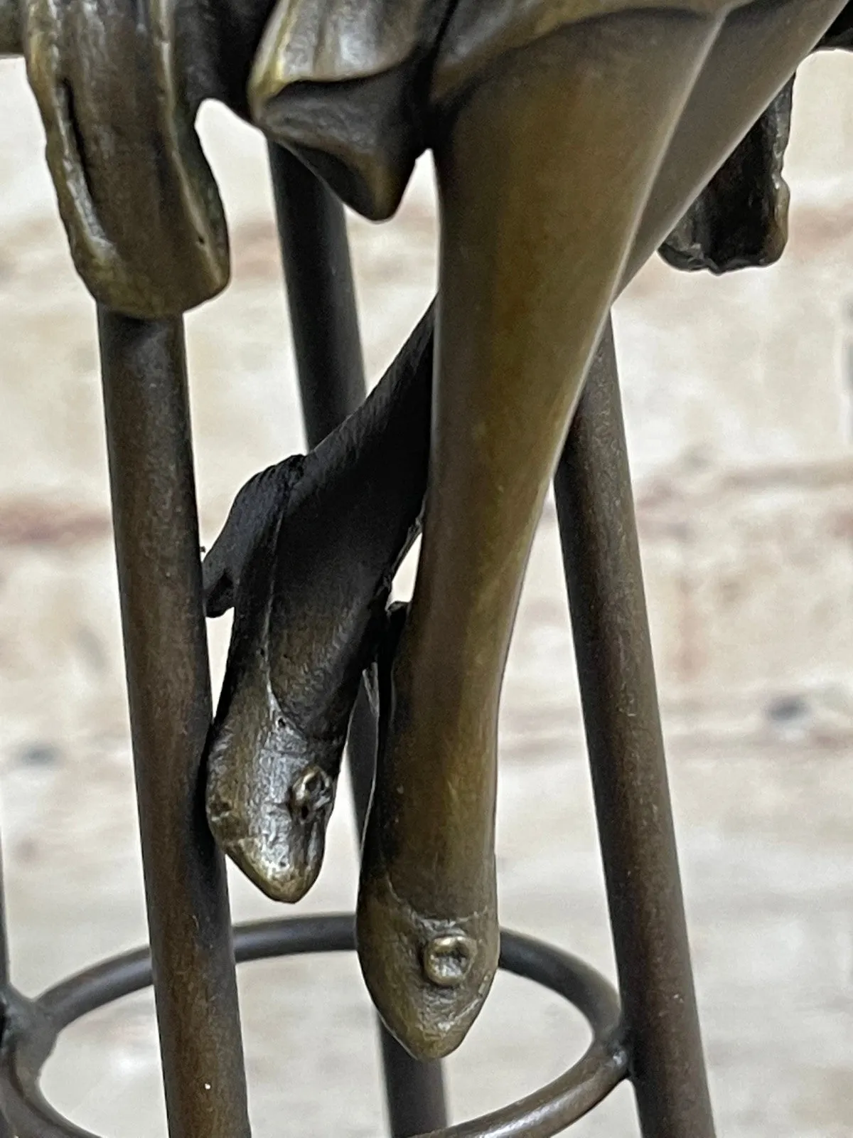 100% Real Bronze Lady on Chair by Romanian Artist Chiparus Figurine Figure Sale