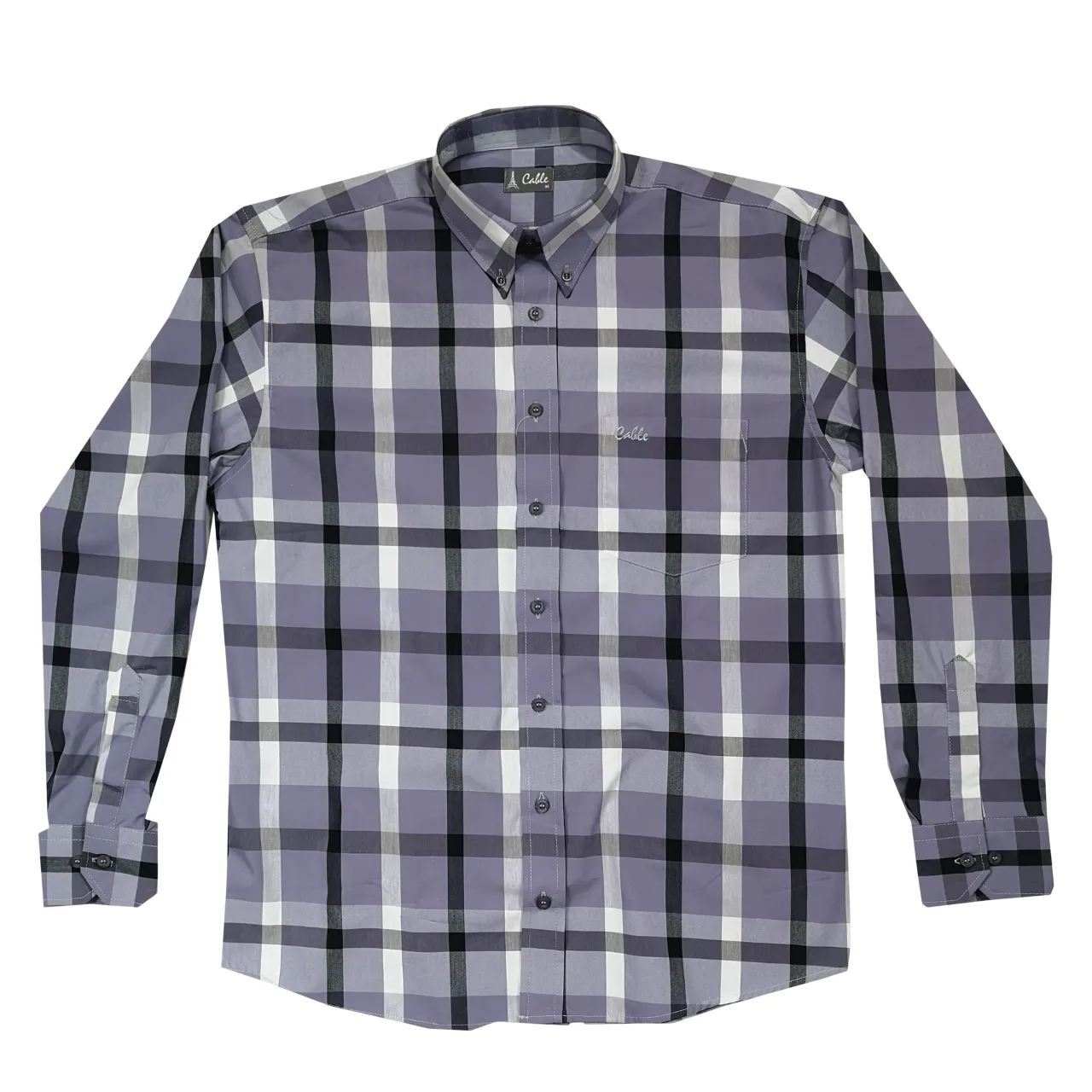 Aero Cable LS Purple Check Shirt