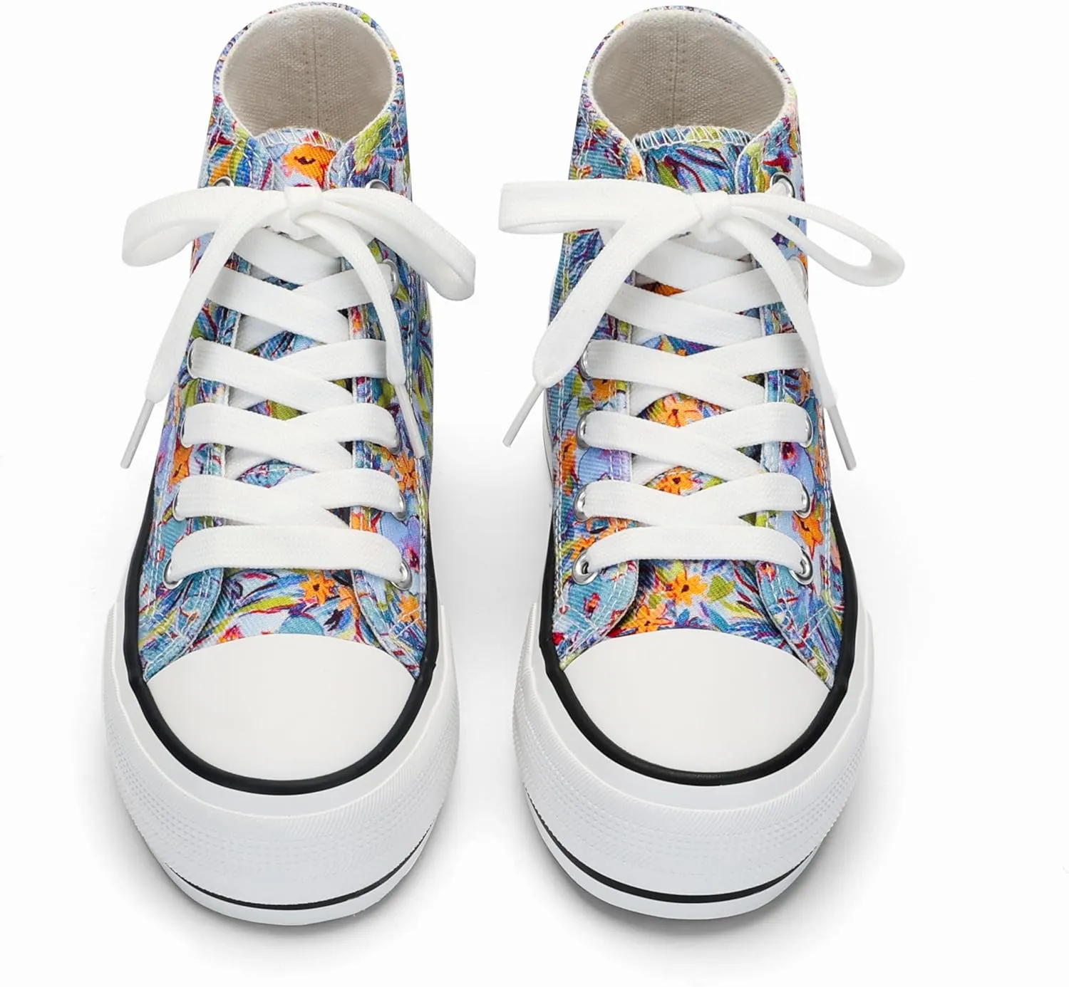 ANTLULU Girls?? Platform Canvas Shoes Low Top and High Top Canvas Sneakers Lace-up Fashion Casual Shoes for Girls