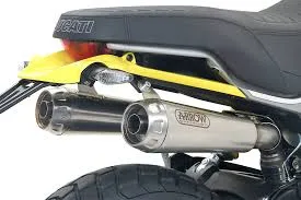 Arrow Ducati Scrambler 110 '18 Homologated Nichrom Dark Rh Lh Pro Race Silencers With Welded Link Pipe For Original Coll. 71884prn