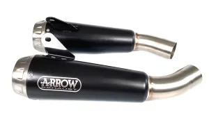 Arrow Ducati Scrambler 110 '18 Homologated Nichrom Dark Rh Lh Pro Race Silencers With Welded Link Pipe For Original Coll. 71884prn