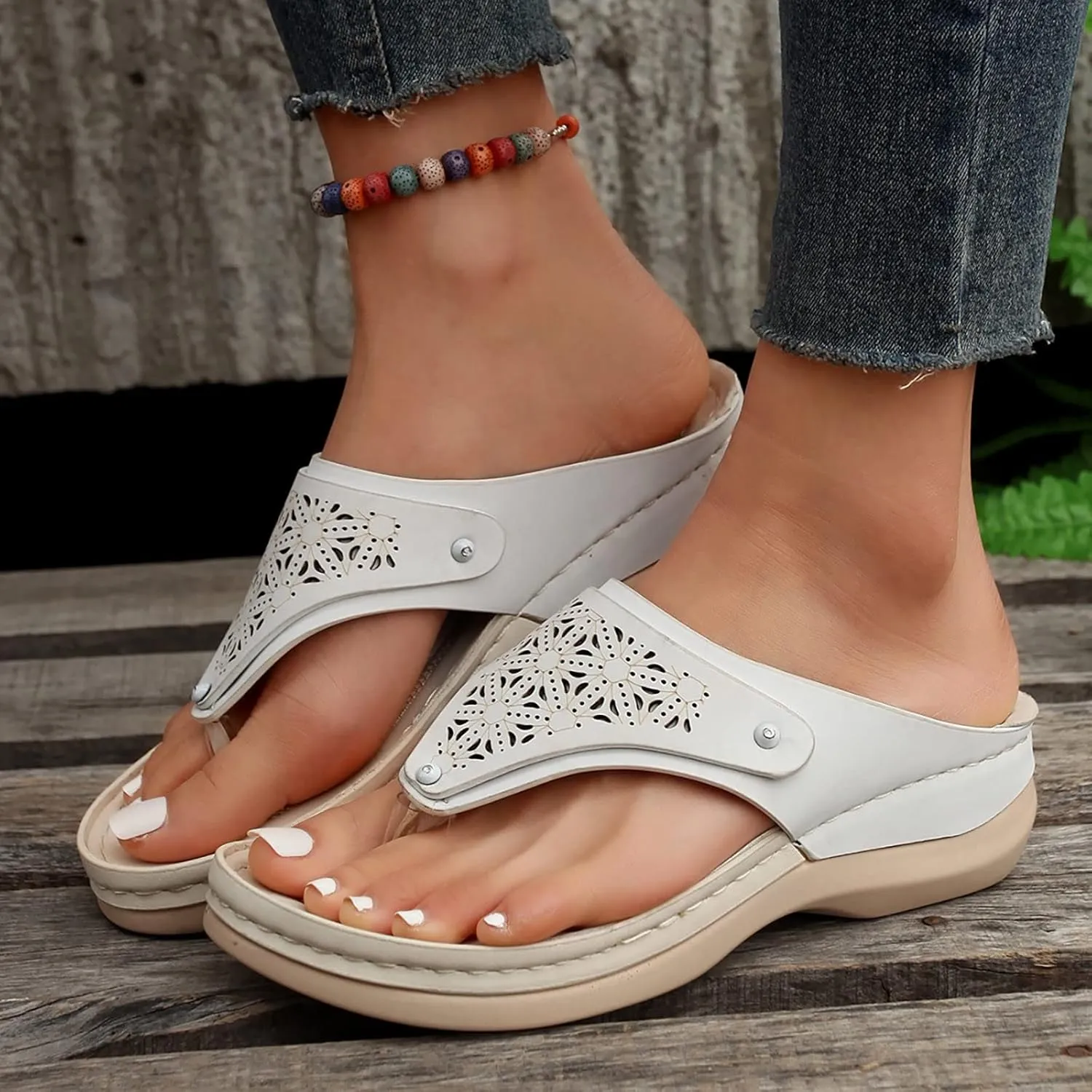 Avylays Orthopedic Sandals for Women, Women Summer Sandals with Arch Support Cushion Flip Flops Comfortable Sandals