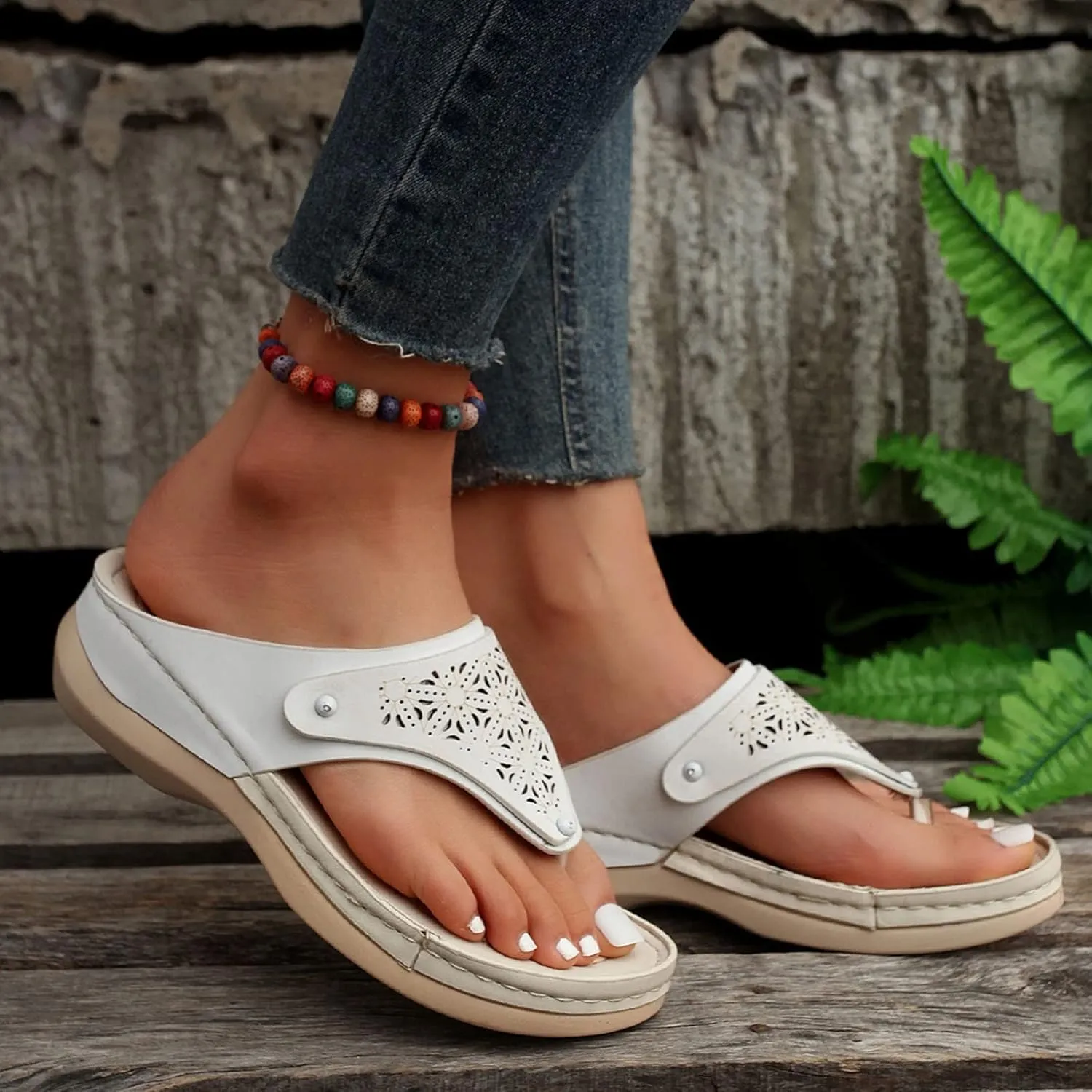 Avylays Orthopedic Sandals for Women, Women Summer Sandals with Arch Support Cushion Flip Flops Comfortable Sandals