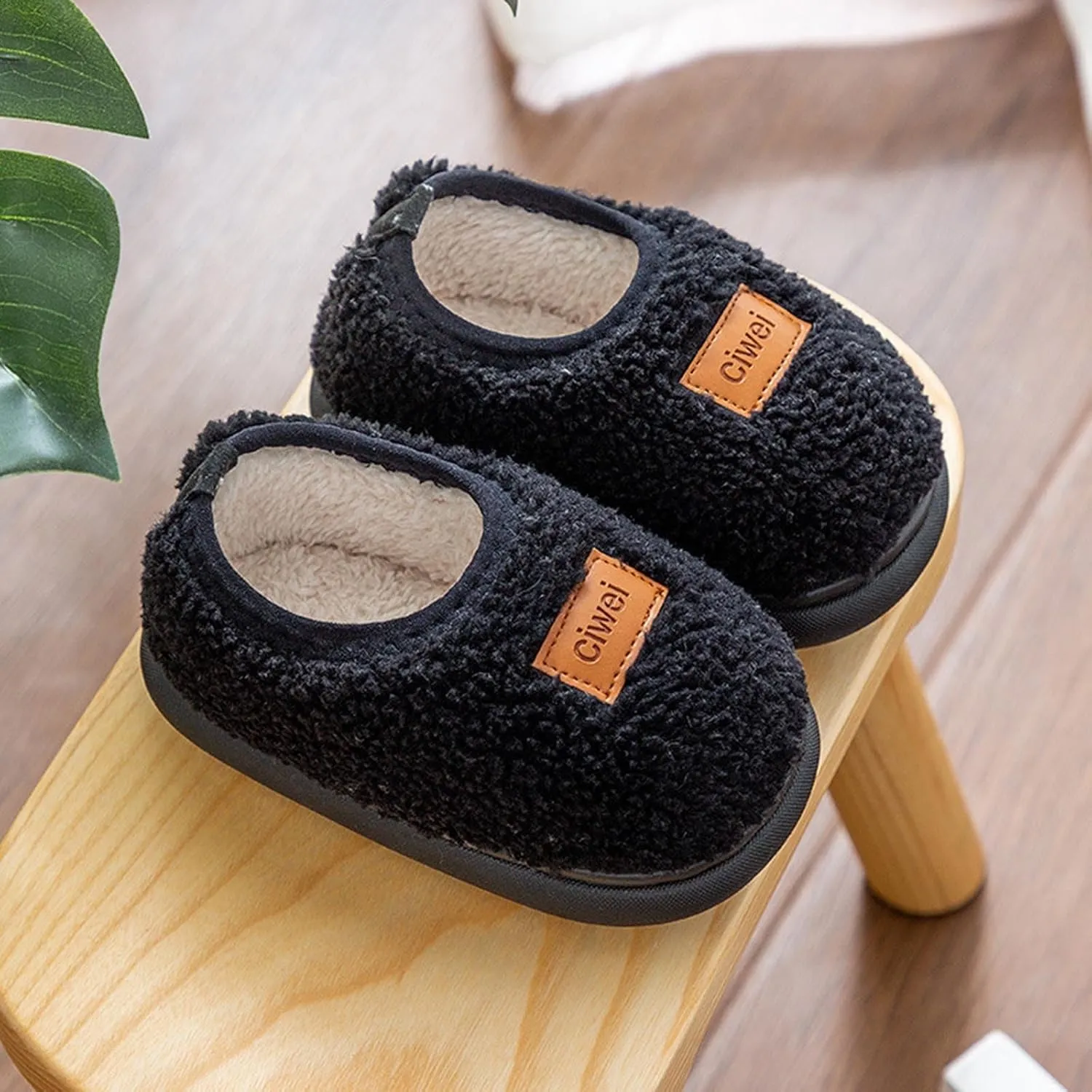 Baby House Slipper Winter Indoor Shoes Fuzzy Non Slip Bedroom Slipper Toddler Grip Slippers Baby Walking Shoes