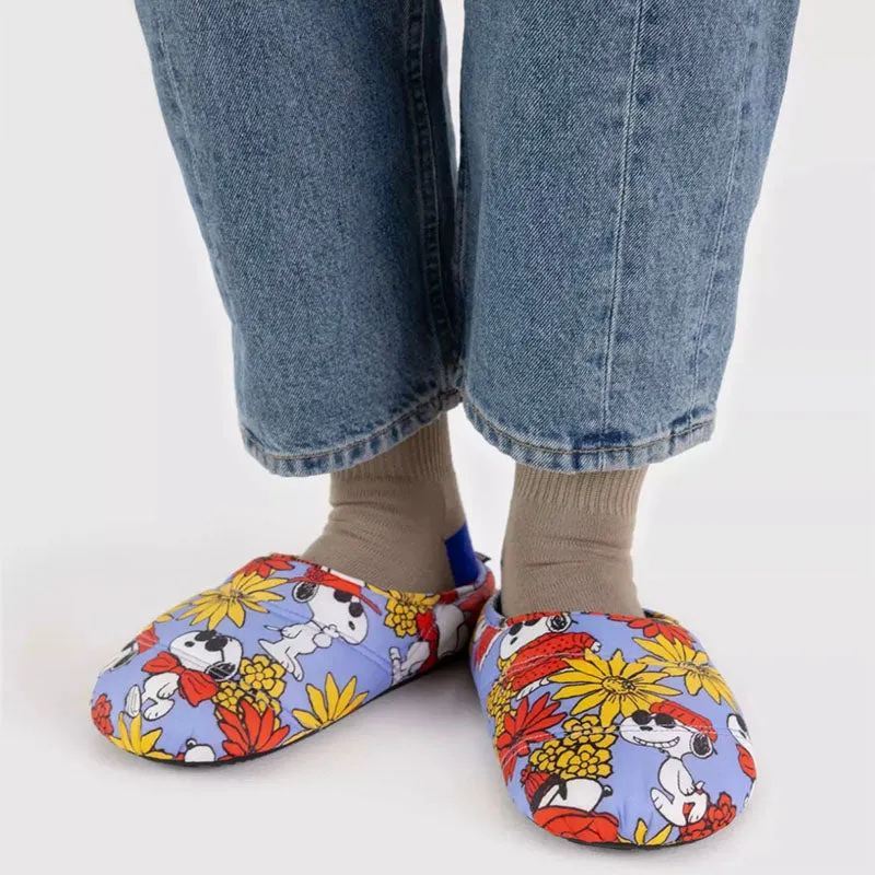 Baggu Puffy Slippers - Floral Snoopy