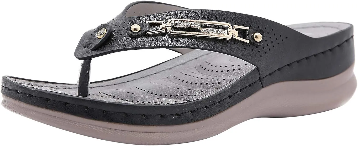 Beach Sandals for Woman Beach Sandals for Woman Women's Non Slip Casual Arch Support Flip Flops Womens Orthopedic Comfortable Casual Summer Thong
