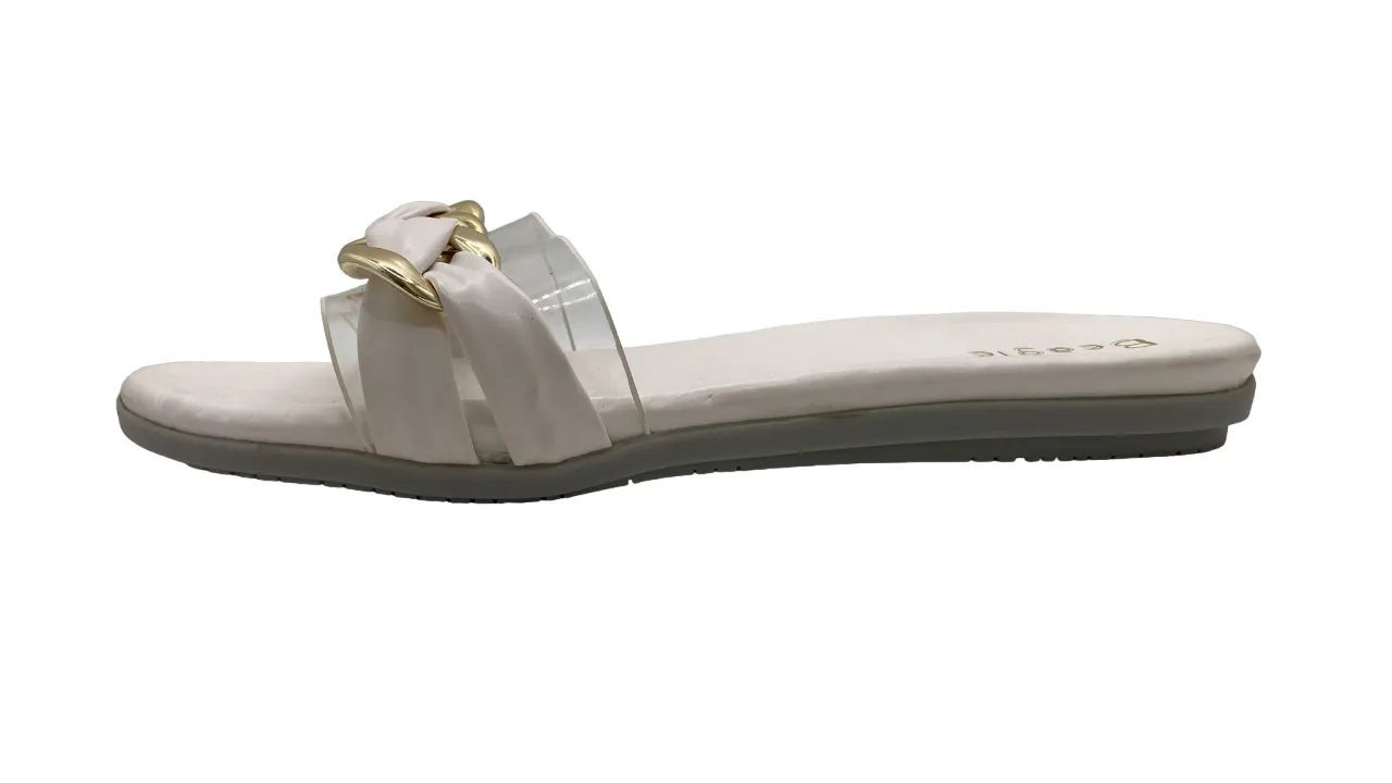 Beagle Women's Gold and Leather Strap Sandals