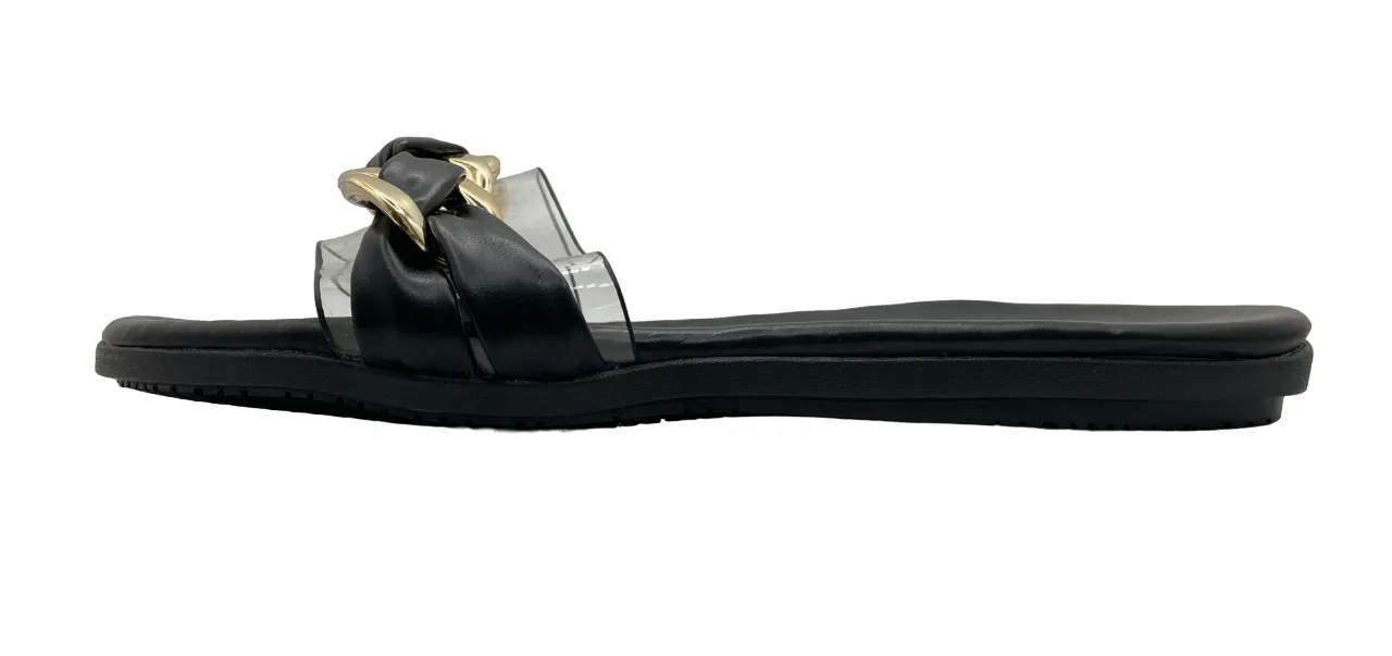 Beagle Women's Gold and Leather Strap Sandals