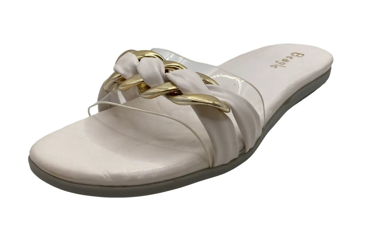 Beagle Women's Gold and Leather Strap Sandals