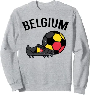 Belgium Flag Soccer Ball Shoes Football Fan Men Women Kids Sweatshirt