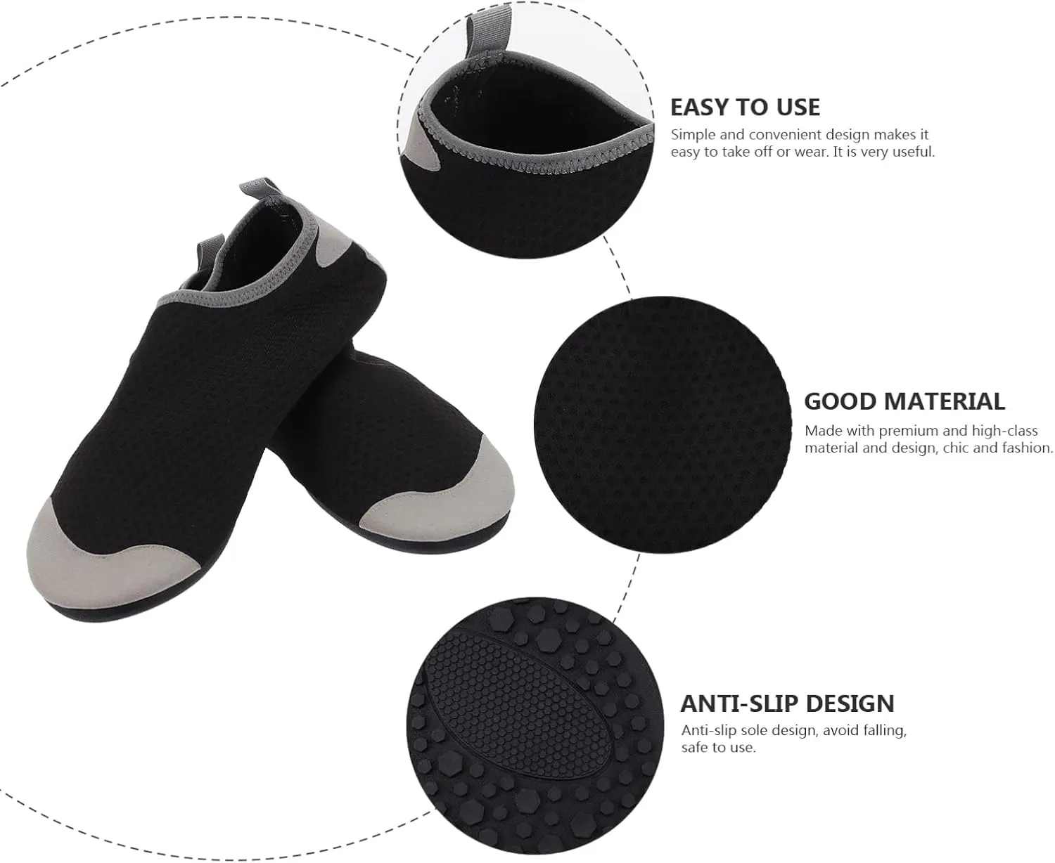 BESPORTBLE 1 Pair of Water Shoes for Men Women Swim Pool Beach Socks Quick- Drying Water Shoes Unisex Outdoor Surf Water Shoes