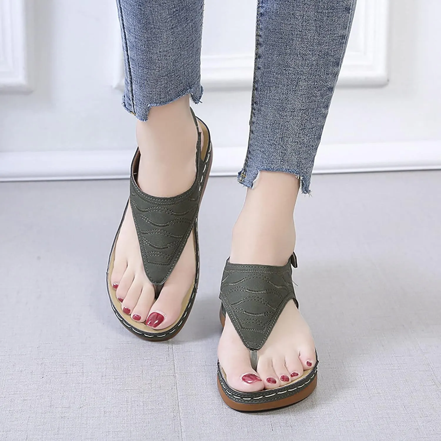 Best Walking Shoes for Women with Arch Support Slip On Walking Sandals for Women Summer Sandals Women 2024 Black Sandals Women Dressy Comfy Sandals for Women Womens Strappy Sandals Heels