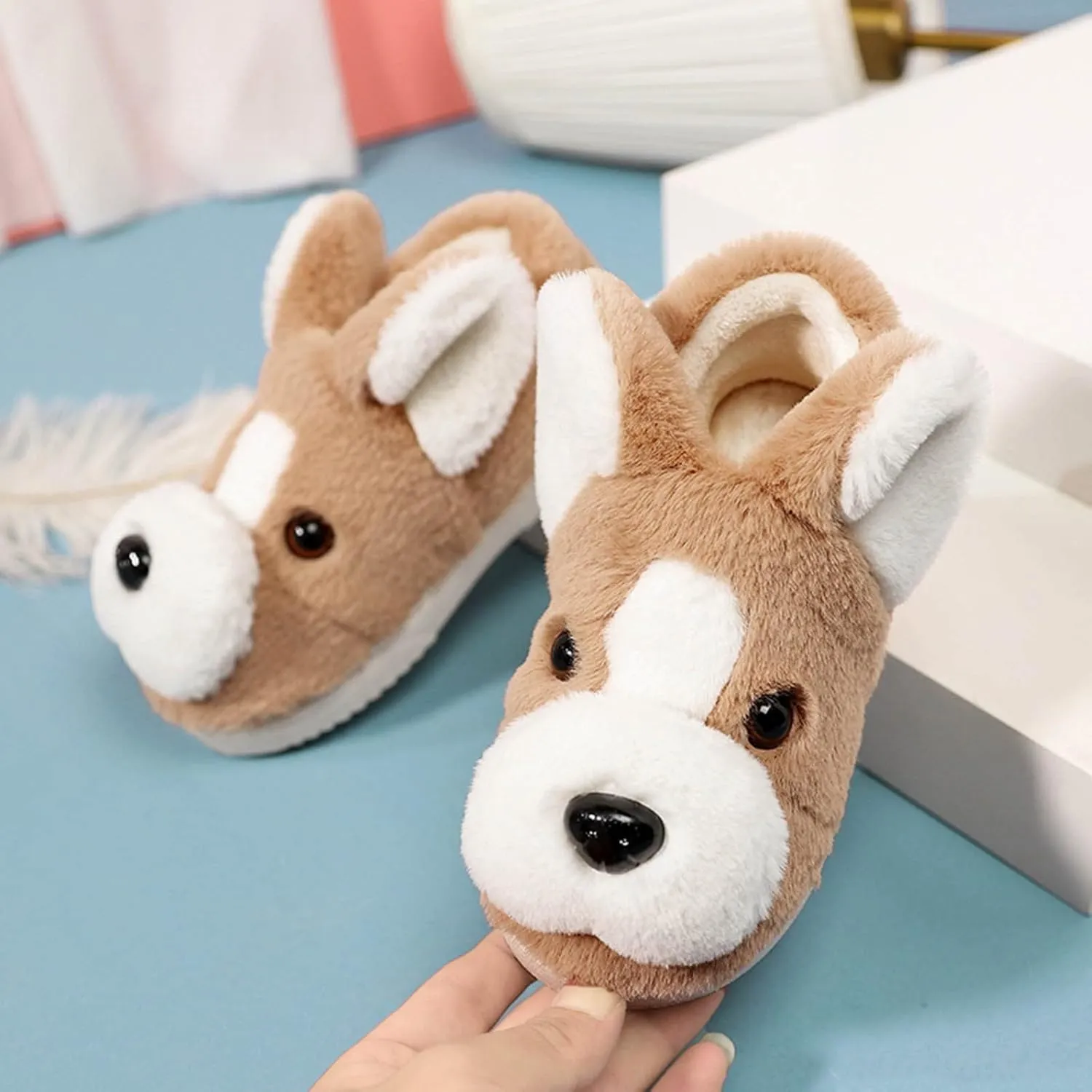 Big Girl Slipper Girls Boys Home Slippers Warm Dog House Slippers For Toddler Winter Jelly Sandals for Girls Size 2