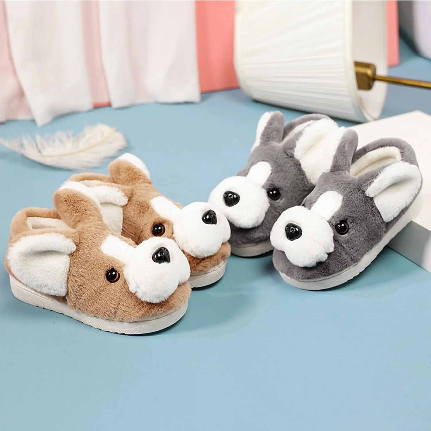 Big Girl Slipper Girls Boys Home Slippers Warm Dog House Slippers For Toddler Winter Jelly Sandals for Girls Size 2
