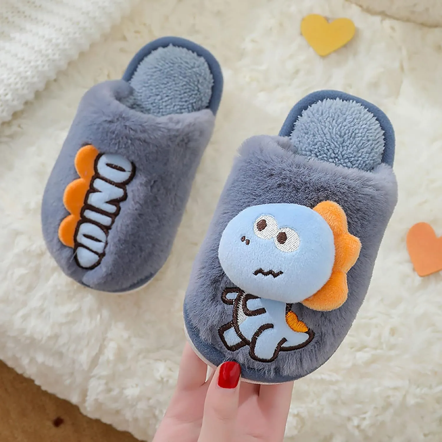 Big Kid Shoe Dinosaur Slippers For Girls Boys Memory Foam Comfy House Slippers Kids Winter Warm Cork Sandals for Girls