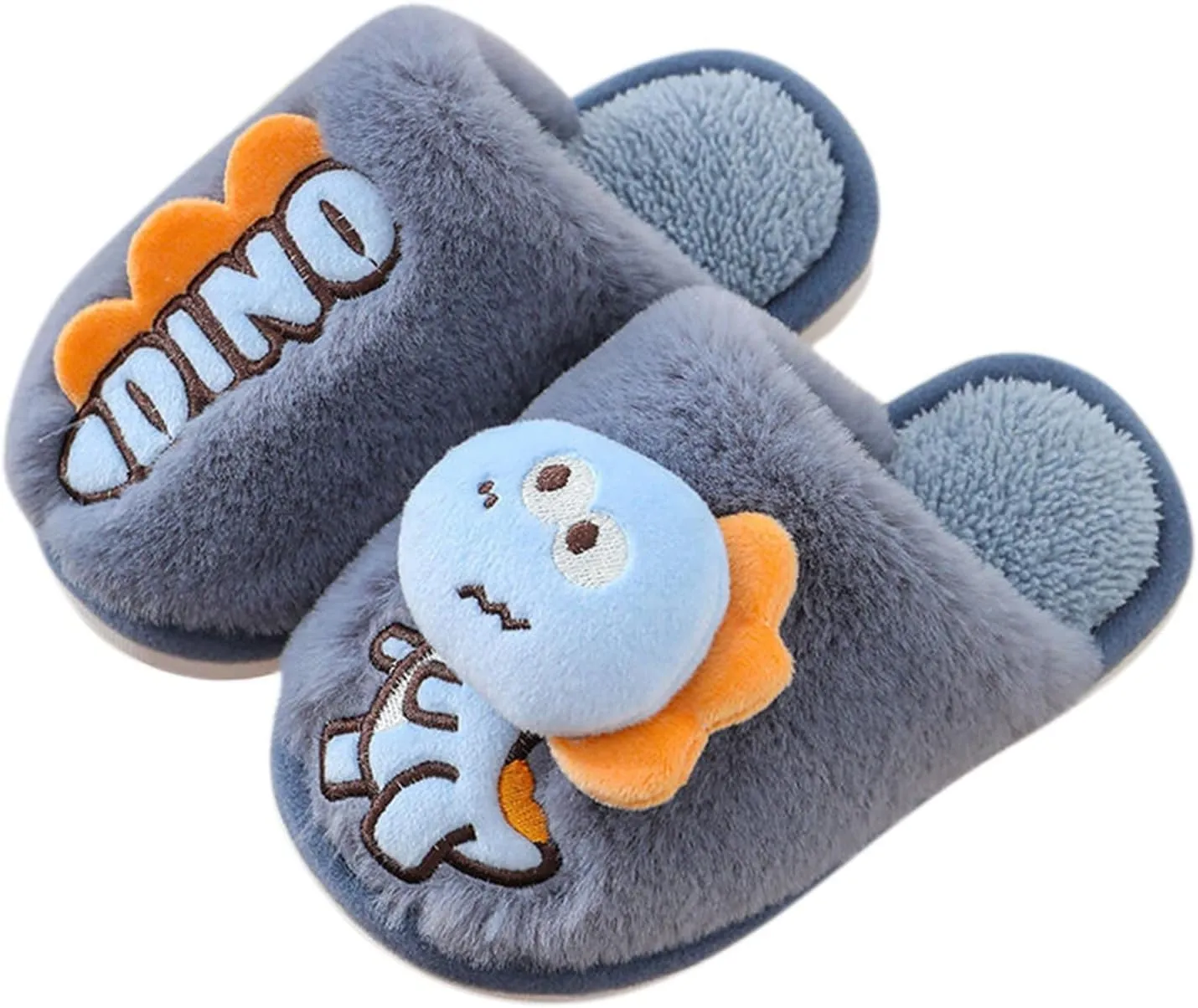 Big Kid Shoe Dinosaur Slippers For Girls Boys Memory Foam Comfy House Slippers Kids Winter Warm Cork Sandals for Girls