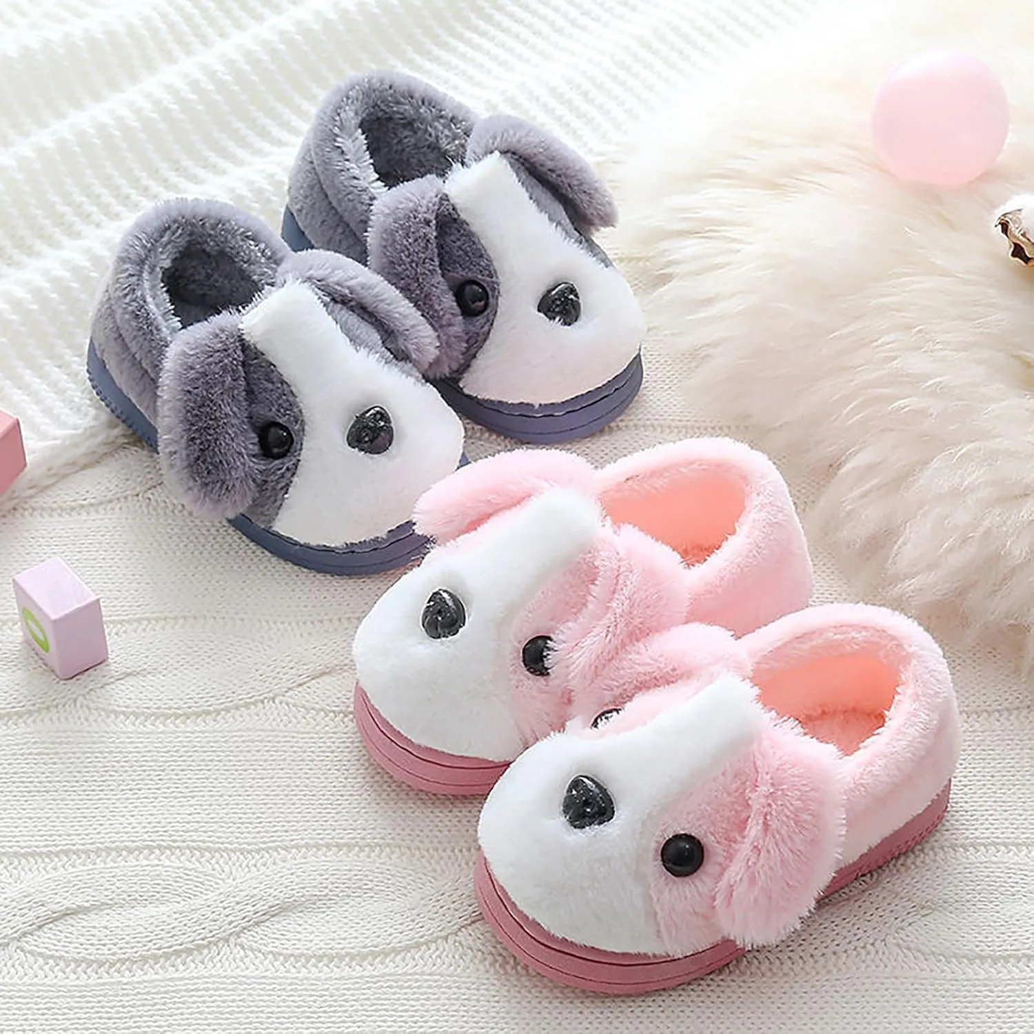 Boy House Slippers Girls Boys Home Slippers Suede Warm Dog House Slippers For Toddler Winter Kids Slipper Shoes Boys