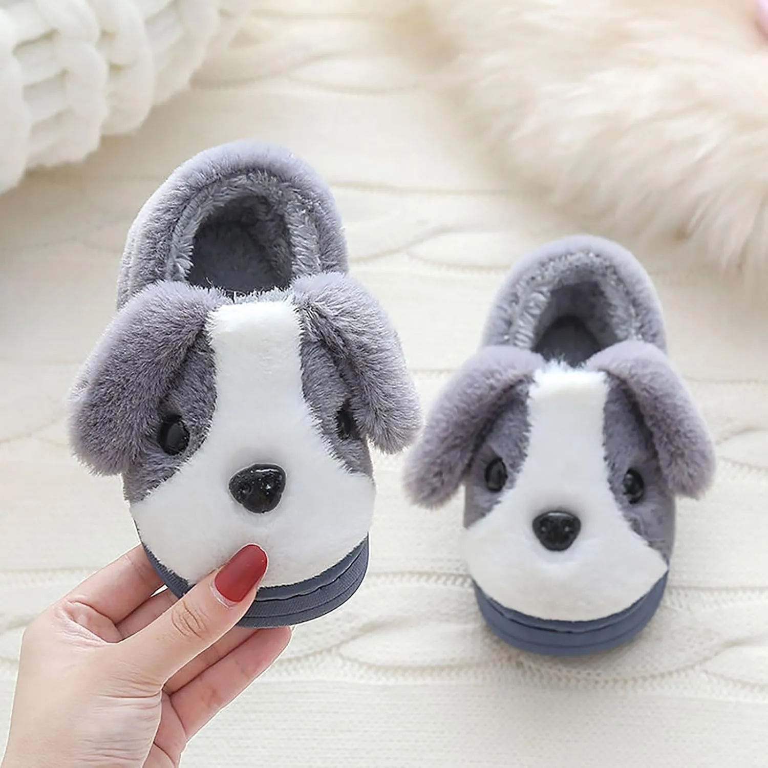 Boy House Slippers Girls Boys Home Slippers Suede Warm Dog House Slippers For Toddler Winter Kids Slipper Shoes Boys