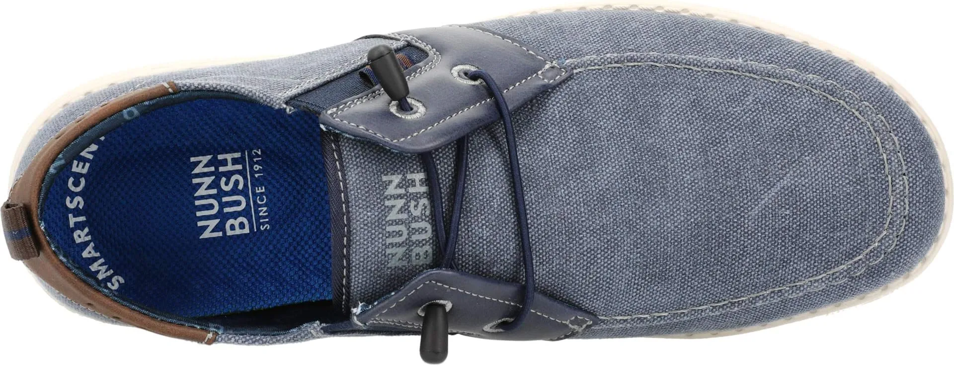 Brewski Moc Toe Slip-on with Elastic Bungee Nunn Bush Loafers, Navy