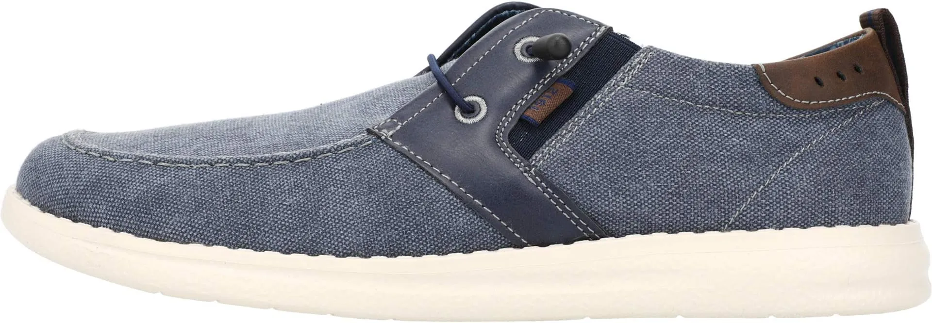 Brewski Moc Toe Slip-on with Elastic Bungee Nunn Bush Loafers, Navy
