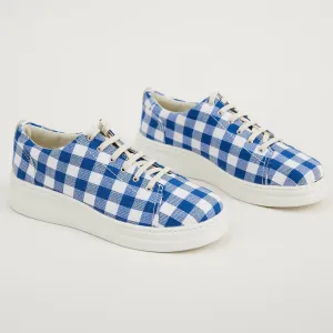 Camper Blue Gingham Trainers