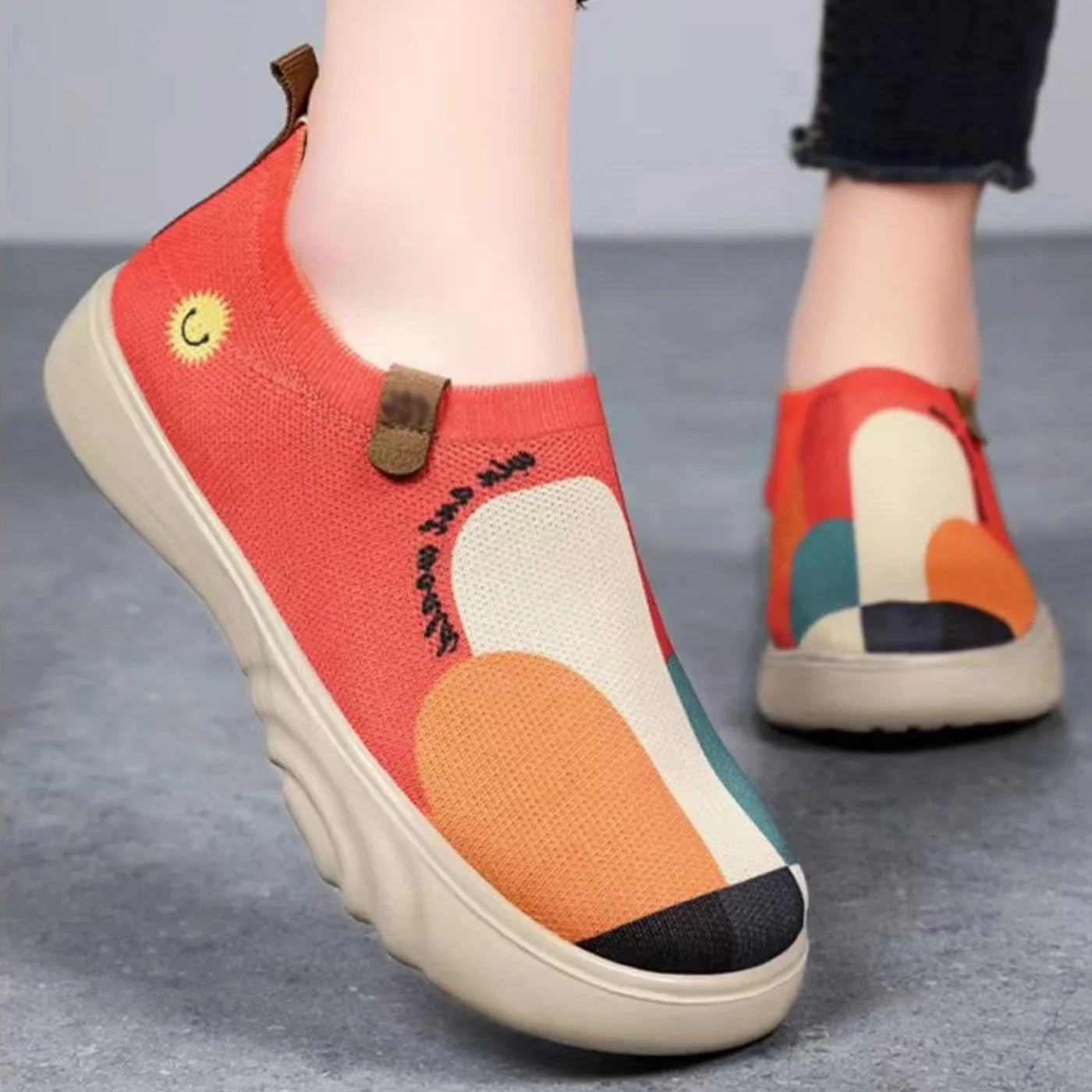 Canvas Chunky Sneakers for Women Non-Slip Comfort Walking Shoes Breathable Summer Shoes for Travel or Home