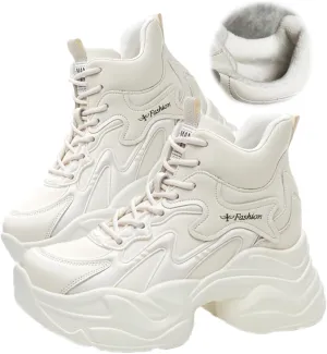 Casual Height-Enhancing dad Shoes,Fashion Lace Up Height Increasing Chunky Shoes Comfortable Non Slip Platform Dad Shoes,Chunky Sneakers for Women