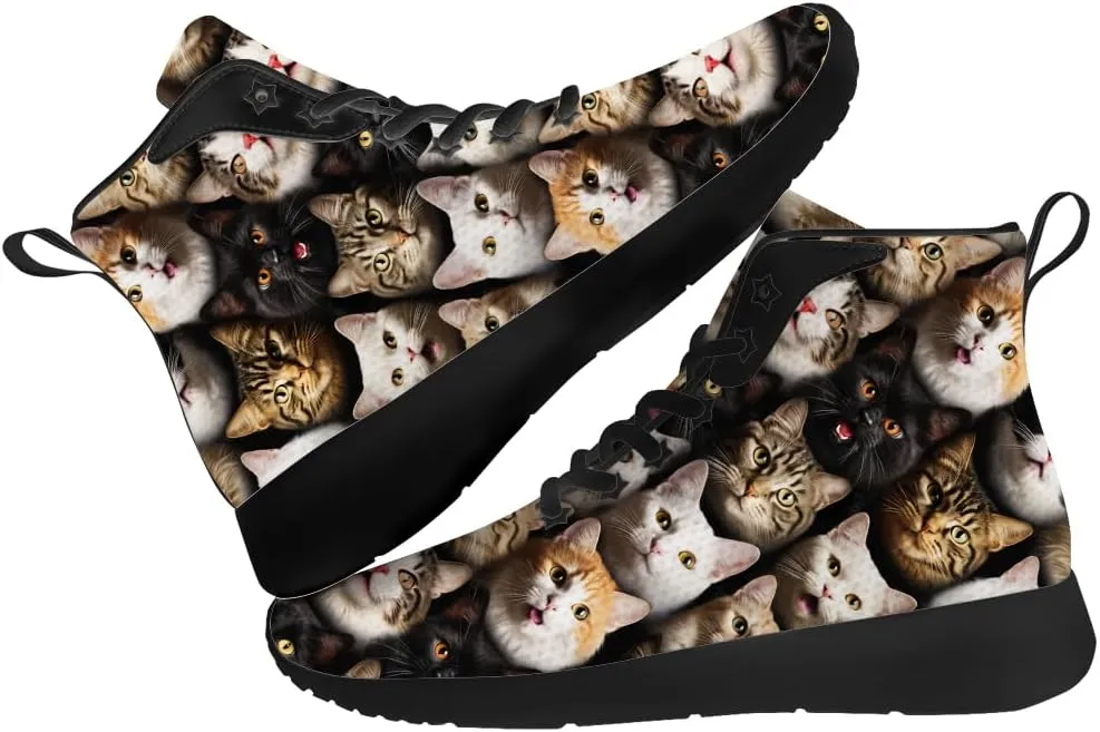 Cat Shoes for Men Women High Top Sneakers Casual Shoes Gifts for Dad Mom