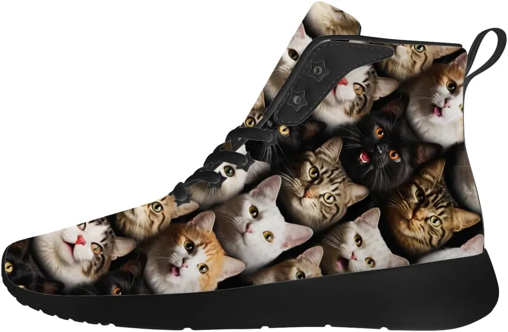 Cat Shoes for Men Women High Top Sneakers Casual Shoes Gifts for Dad Mom