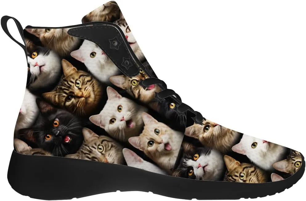 Cat Shoes for Men Women High Top Sneakers Casual Shoes Gifts for Dad Mom