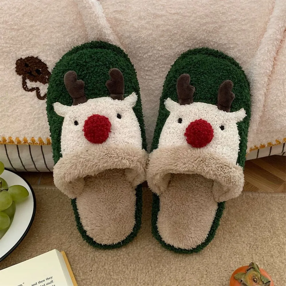 Christmas Slippers Christmas Elk Comfortable Cotton Slippers