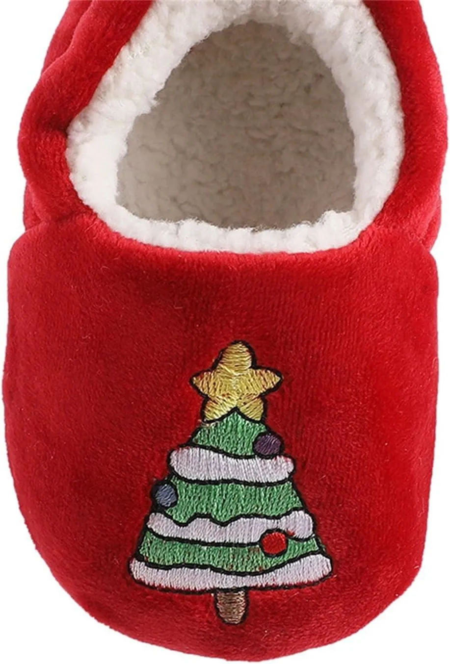 Christmas Toddler Baby Cotton Knit Plush Booties Soft Santa Winter Fall Warm Slippers Snow Boots for Boys Girls