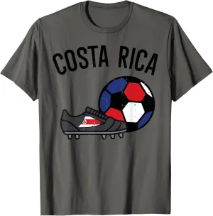 Costa Rica Soccer Ball Shoes Football Fan Men Women Kids T-Shirt