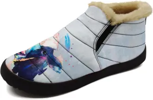 Cow Shoes for Women Men Snow Boots Winter Low Top Fashion Sneakers Slip on Ankle Booties Valentines Day Gifts