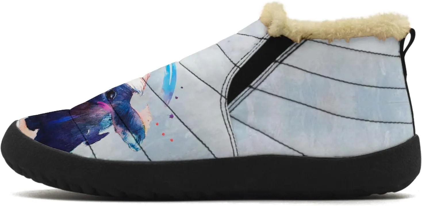 Cow Shoes for Women Men Snow Boots Winter Low Top Fashion Sneakers Slip on Ankle Booties Valentines Day Gifts