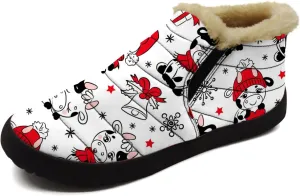 Cow Shoes for Women Men Snow Boots Winter Low Top Fashion Sneakers Slip on Ankle Booties Valentines Day Gifts