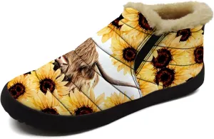 Cow Shoes for Women Men Snow Boots Winter Low Top Fashion Sneakers Slip on Ankle Booties Valentines Day Gifts