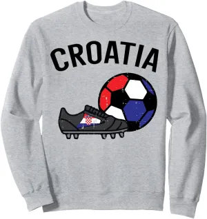 Croatia Flag Soccer Ball Shoes Football Fan Men Women Kids Sweatshirt