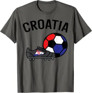 Croatia Flag Soccer Ball Shoes Football Fan Men Women Kids T-Shirt