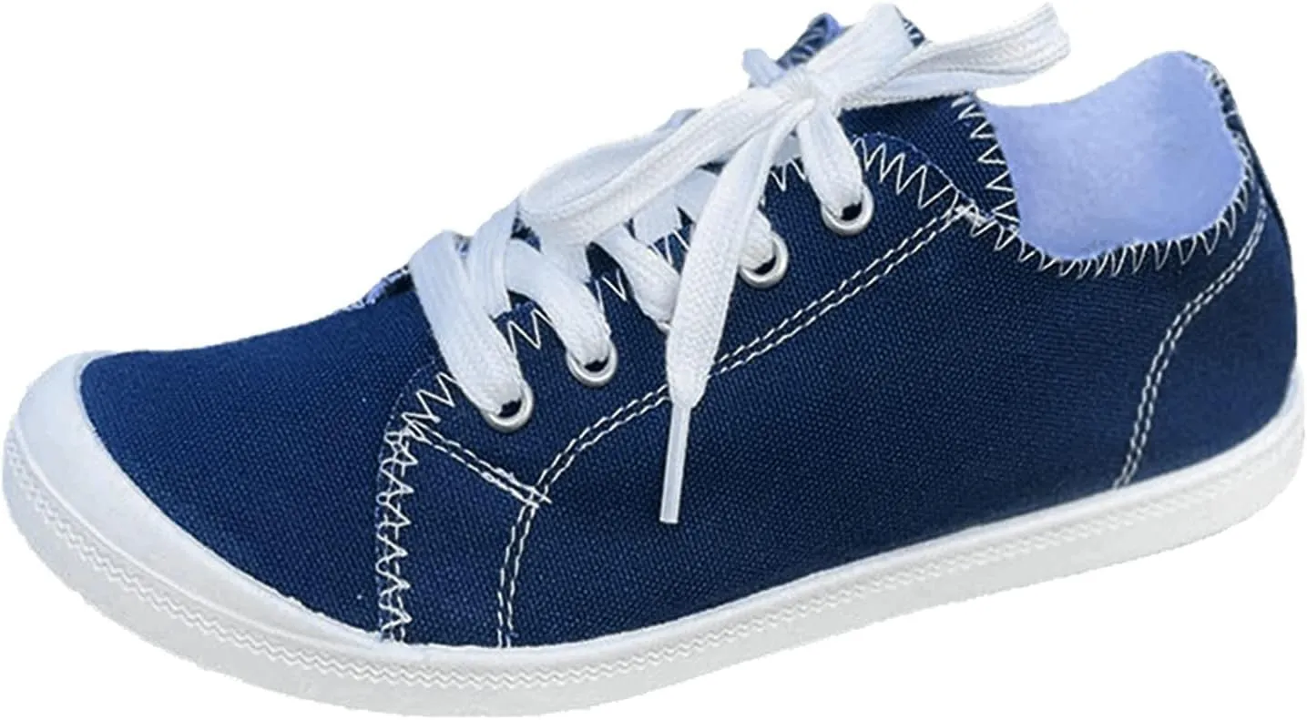 CsgrFagr Shoes Soft Loafers Autumn for Women Solid Color Shoes Vulcanize Ladies Canvas Flat Women's Casual Shoes Toddler Girl Sandals Size 7 (Blue, 8)