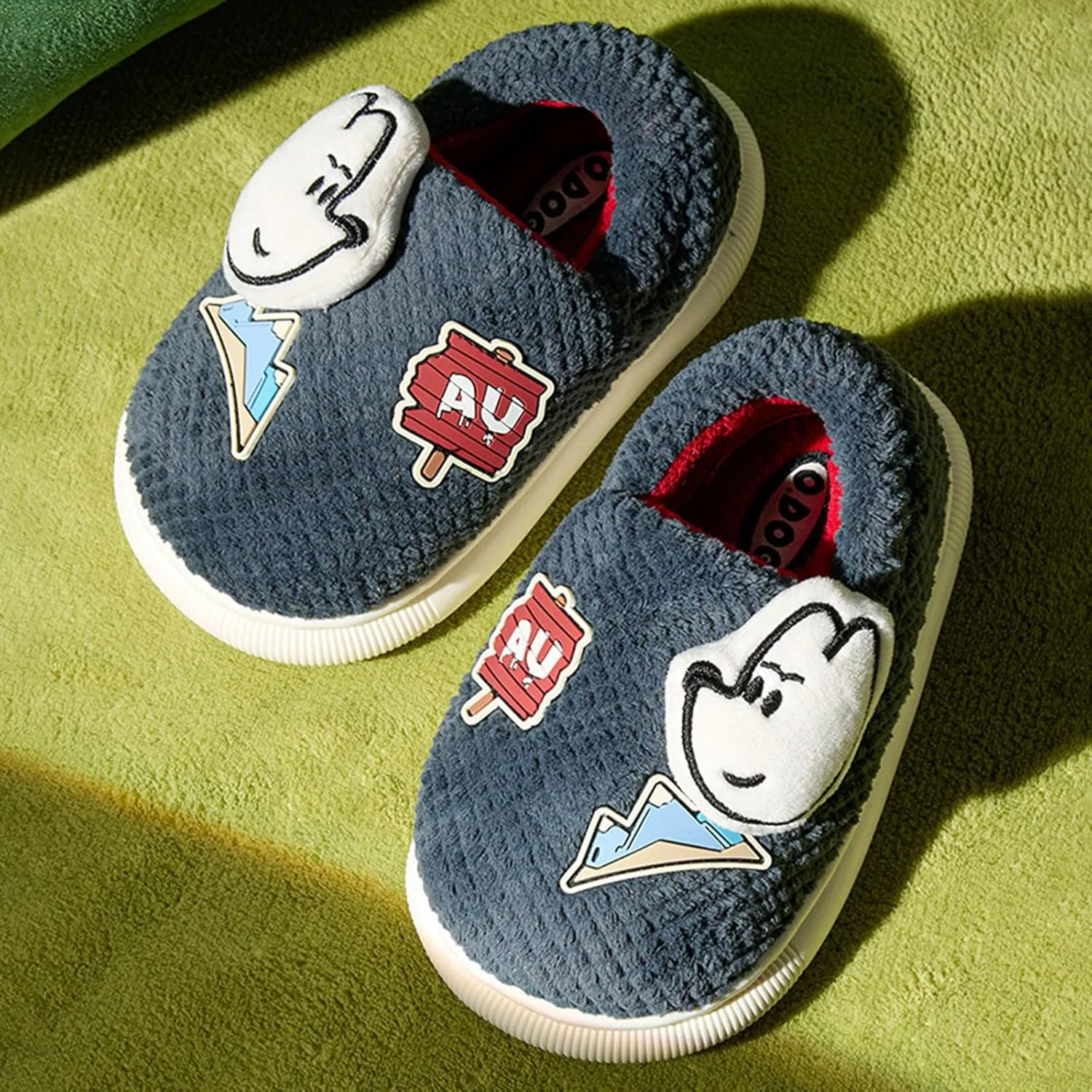 Dinosaur Feet Slippers Boys Cute Slippers With Memory Foam Kids Plush Warm Winter House Shoes Boys Slippers Big Kids 6