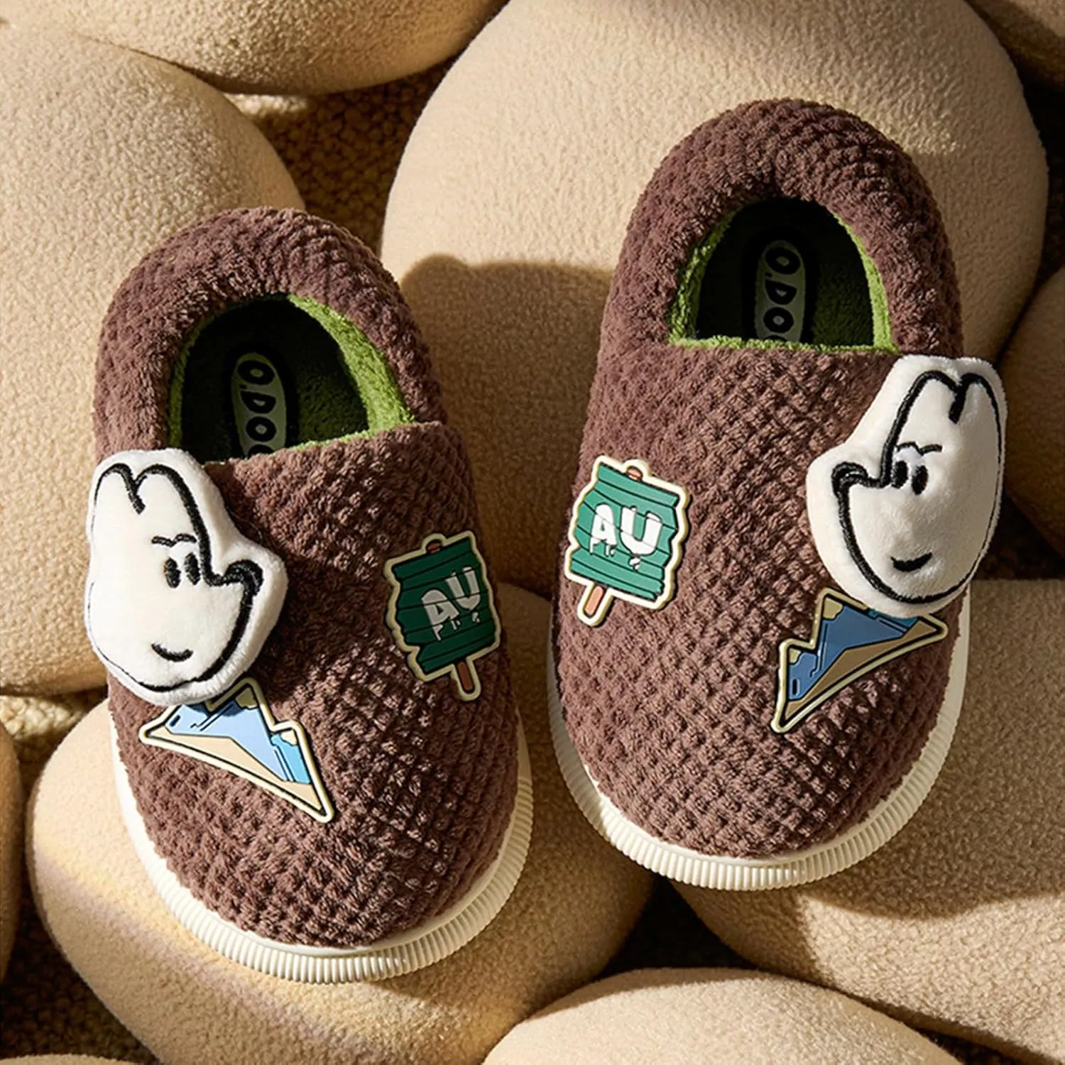 Dinosaur Feet Slippers Boys Cute Slippers With Memory Foam Kids Plush Warm Winter House Shoes Boys Slippers Big Kids 6