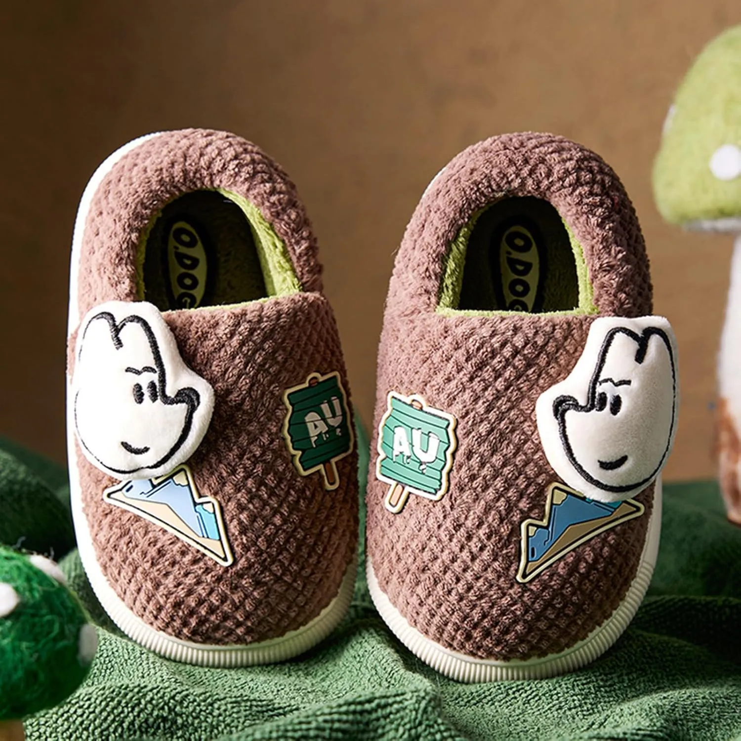 Dinosaur Feet Slippers Boys Cute Slippers With Memory Foam Kids Plush Warm Winter House Shoes Boys Slippers Big Kids 6
