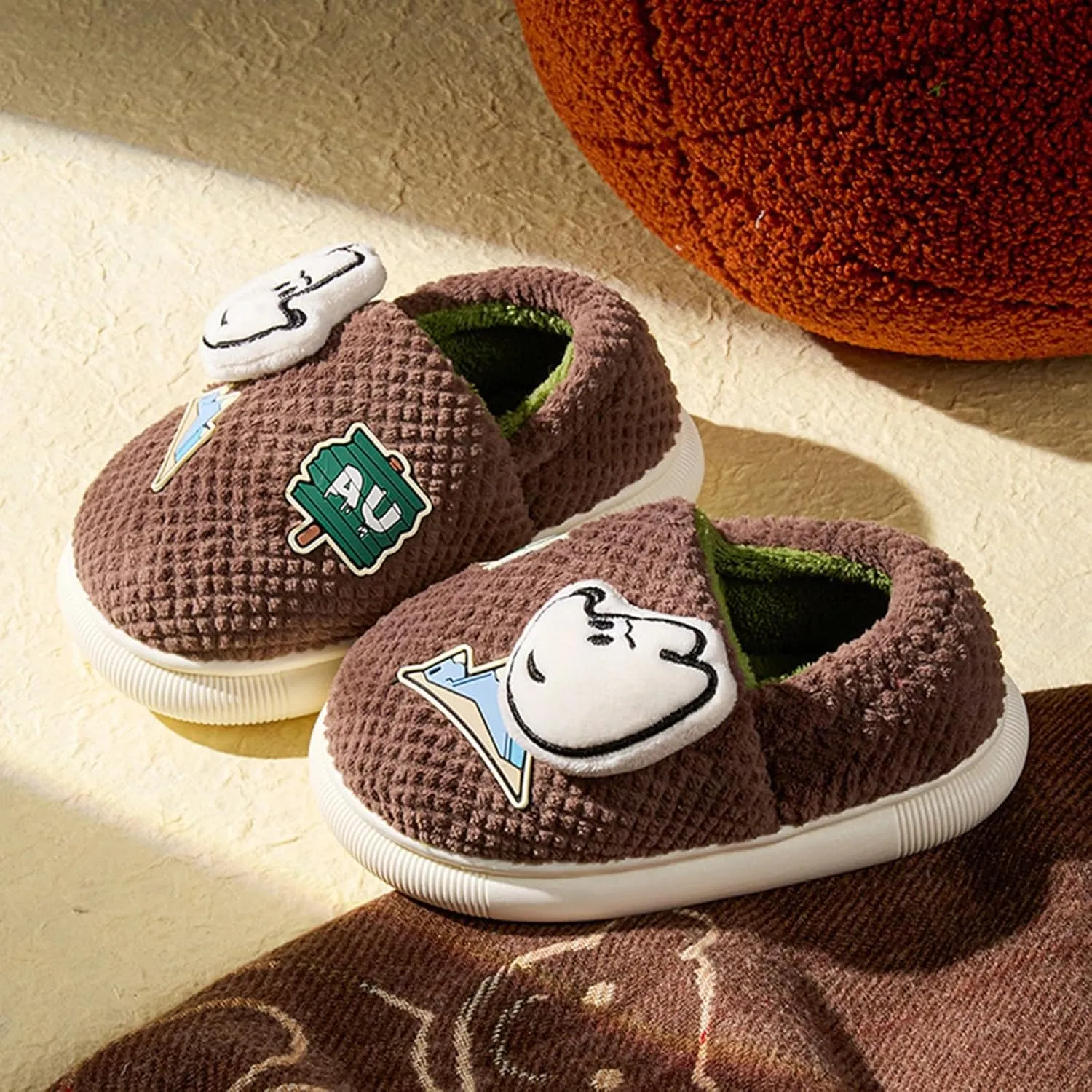 Dinosaur Feet Slippers Boys Cute Slippers With Memory Foam Kids Plush Warm Winter House Shoes Boys Slippers Big Kids 6