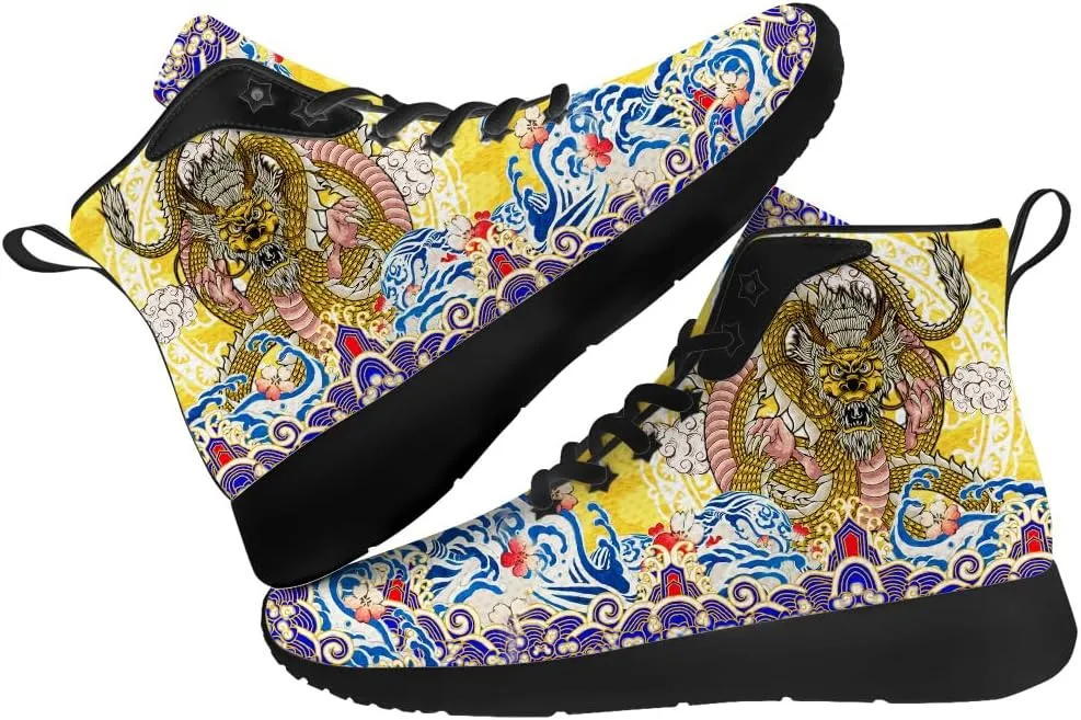 Dragon Shoes for Men High Top Sneakers Running Waking Tennis Shoes Gifts for Dad Boyfriend