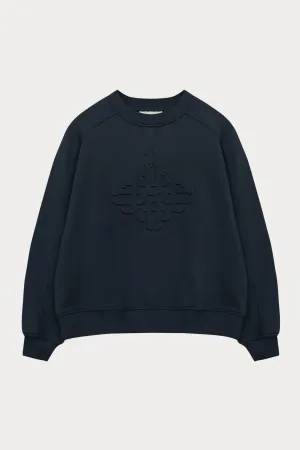EMBOSSED SWEATSHIRT - NAVY