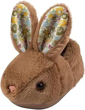 F??r Fuzzy Bunny Ear Slippers for Girls Kids Baby Toddler Infant Cotton Soft Ankle Flat Shoes Winter Non Slip Slipper