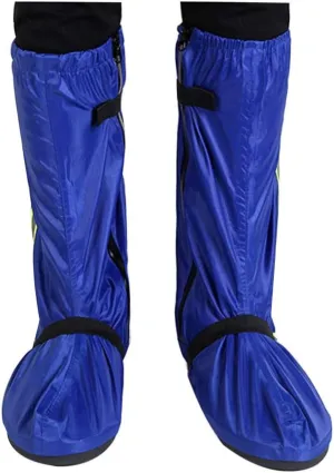 Garneck 1 Pair Waterproof Oxford Cloth Rain Boot Covers High Rain Boot Cover for Men Women Reflective Adjustable Keep Your Feet Dry