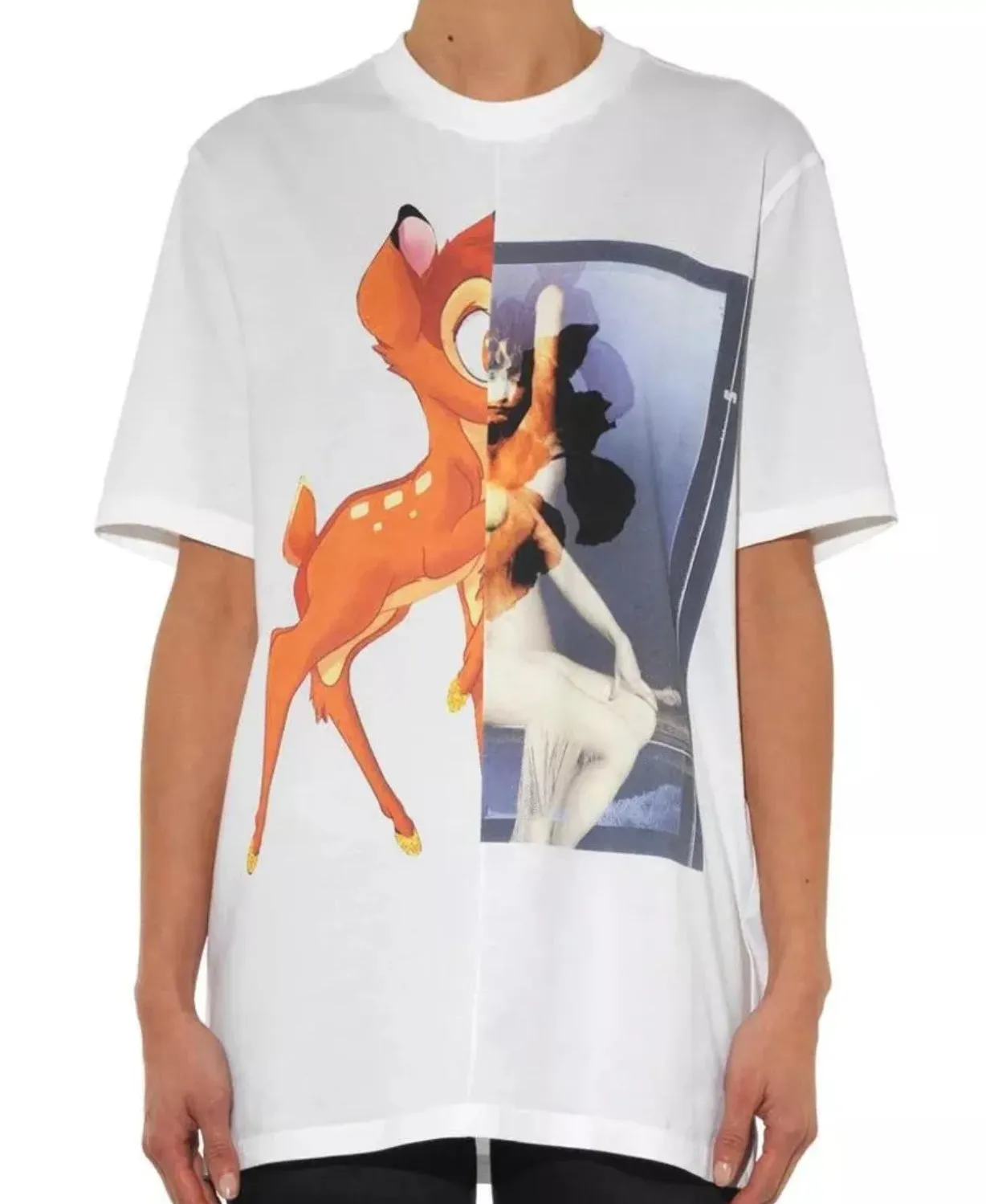 Givenchy Bambi Printed T-Shirt White Oversized Fit