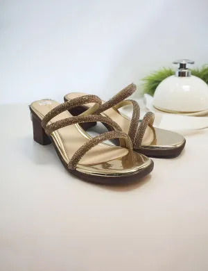 Golden | Fancy Heel Slipper for women